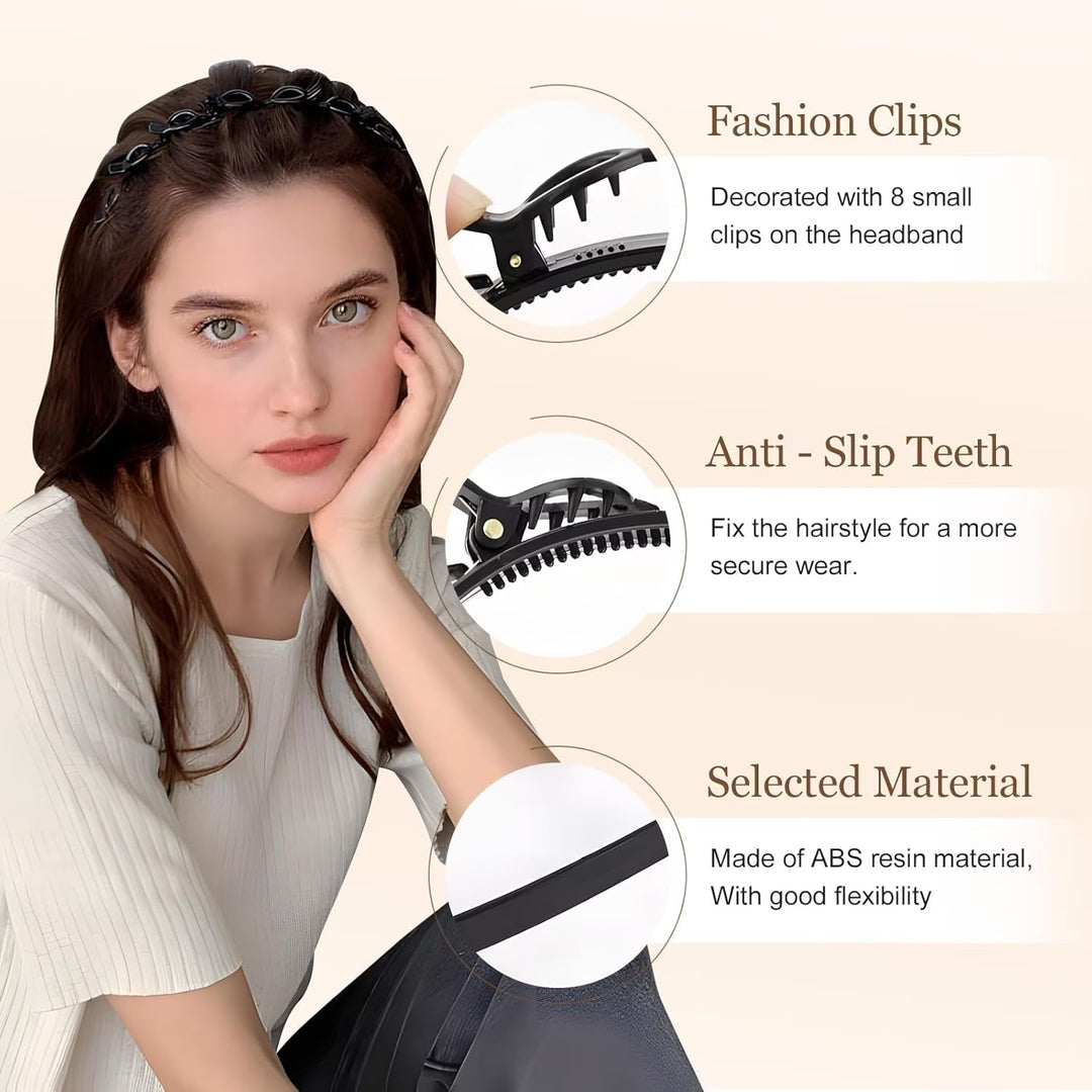 Hollow-out woven headband/bangs hair clip