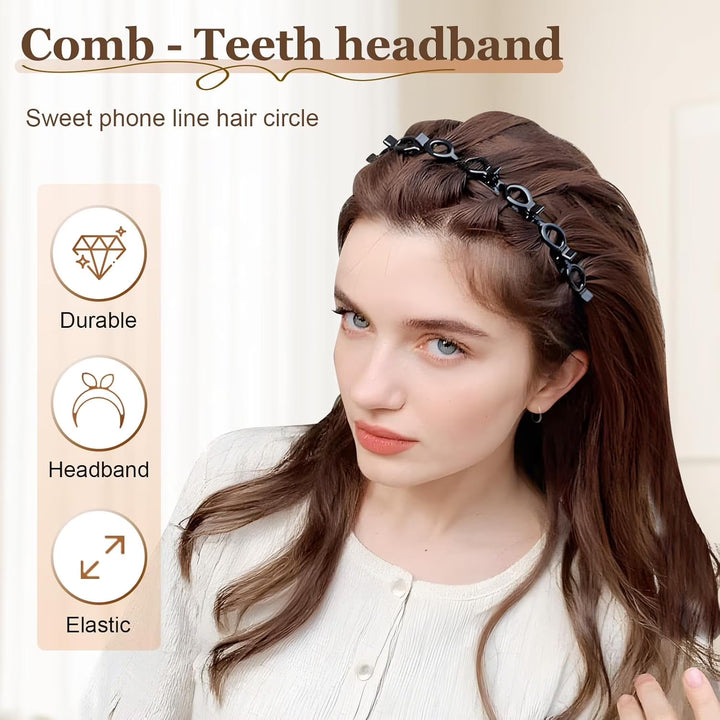 Hollow-out woven headband/bangs hair clip