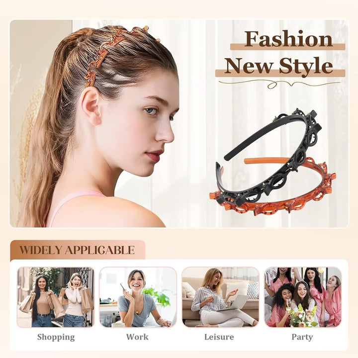 Hollow-out woven headband/bangs hair clip