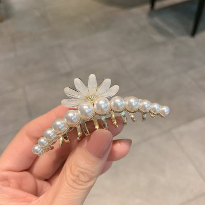 Cat's Eye Stone Flower Pearl Hair Clip