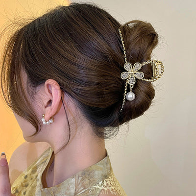 Diamond Peach Blossom Hair Clip