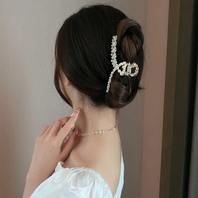 Golden Flower Diamond Hair Clip