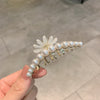 Cat's Eye Stone Flower Pearl Hair Clip