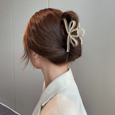 Pearl Bow Hair Clip