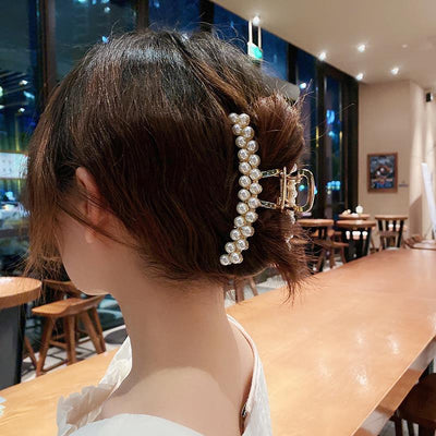 Double Layer Pearl Diamond Hair Clip