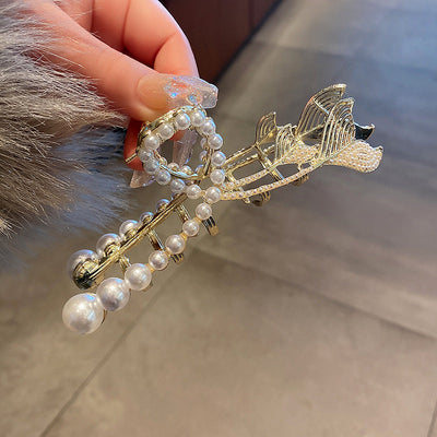 Elegant Fishtail Pearl Hair Clip