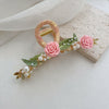 Pink Mist Rose Pearl Hair Clip