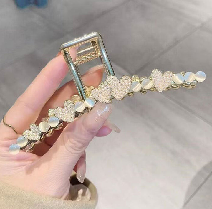 Cat's Eye Stone Pearl Butterfly Hair Clip