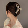 Phoenix feather diamond pearl hair clip