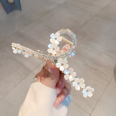 Golden Flower Diamond Hair Clip