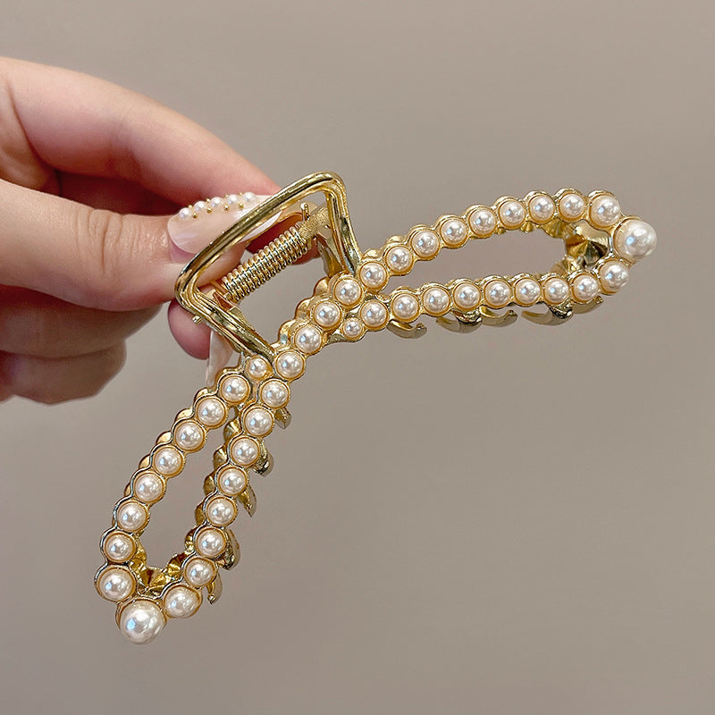 Crossed Pearl Hair Clip