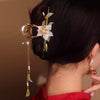 Orchid tassel hair clip